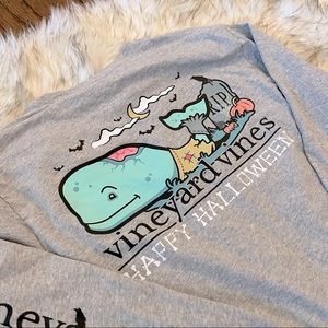 Vineyard Vines Halloween Long Sleeve Graphic Tee Men’s XS Zombie Whale